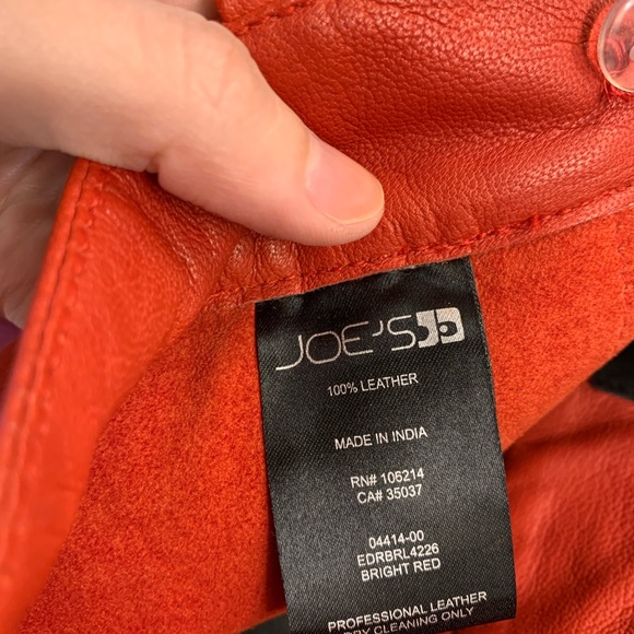 Joes Jeans red leather trouser shorts New 25 - Picture 5 of 5